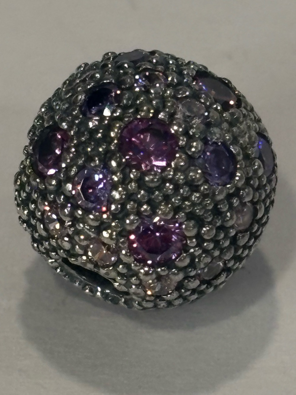 Pandora 925 Sterling Silver Purple Pink CZ‎ Cosmic Star Clip Charm